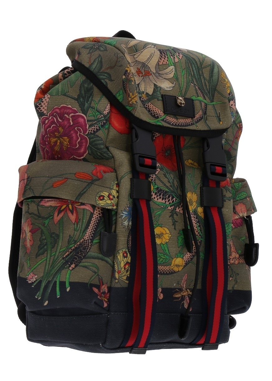 Gucci Printed Backpack In Black
