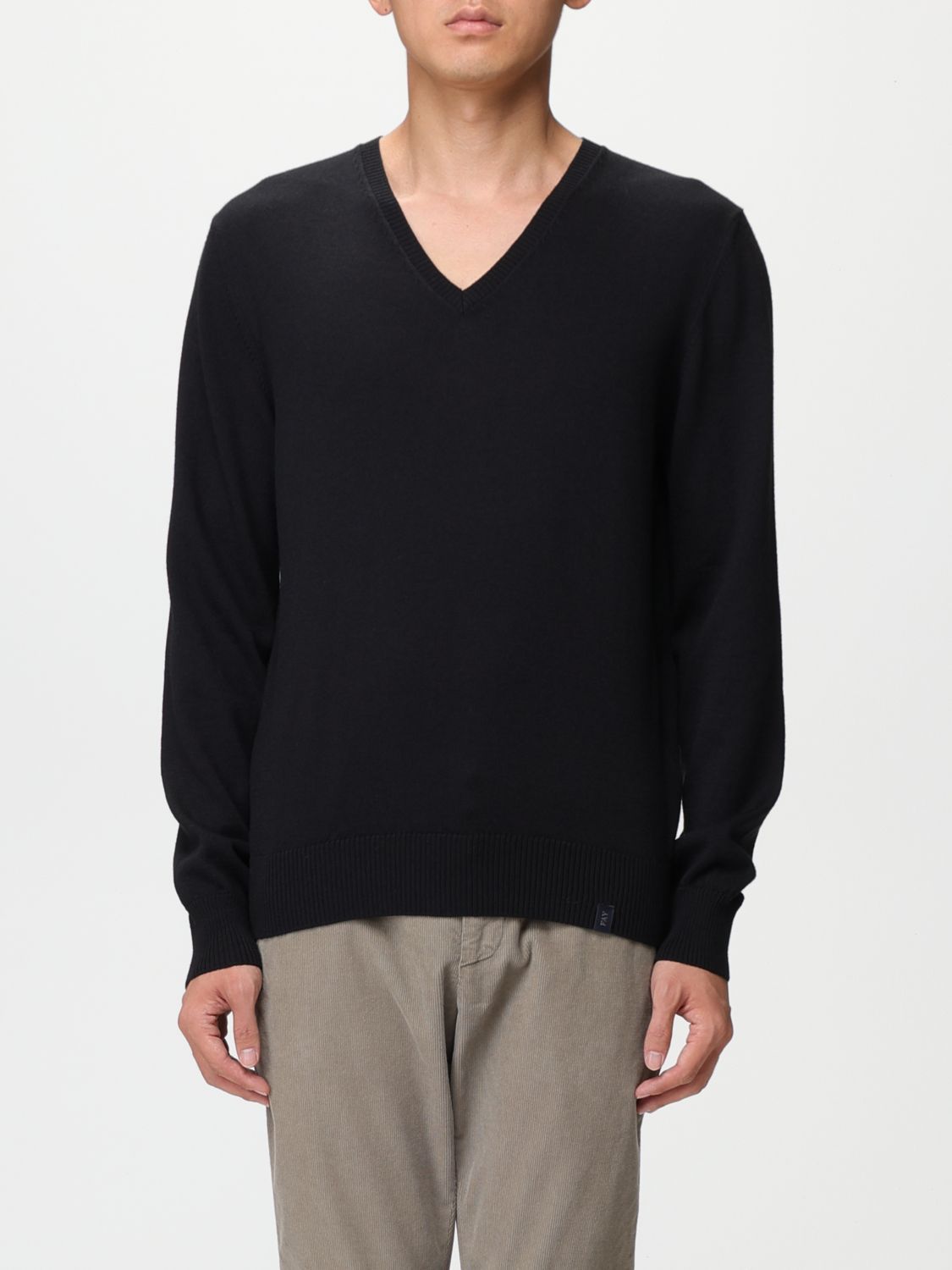 Fay V-neck Sweater In Black