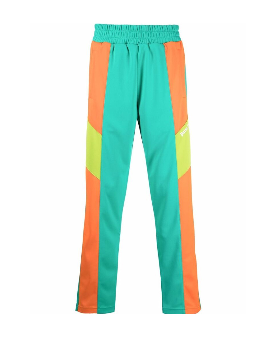 Palm Angels Logo Trousers In Green