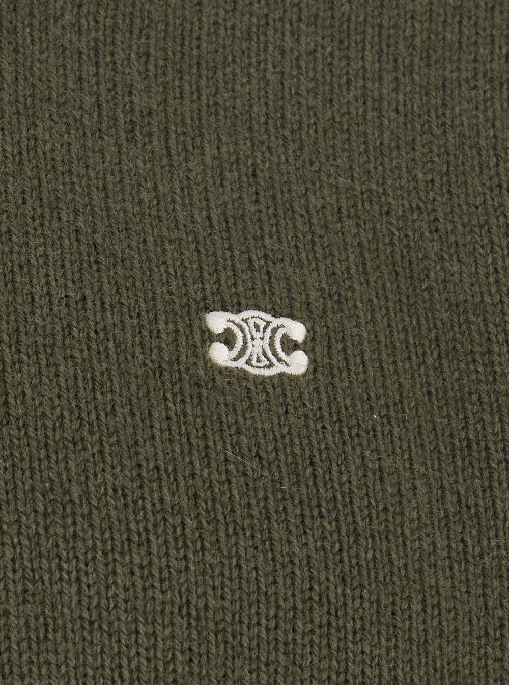 Celine Wool Long-sleeved Sweater In Green
