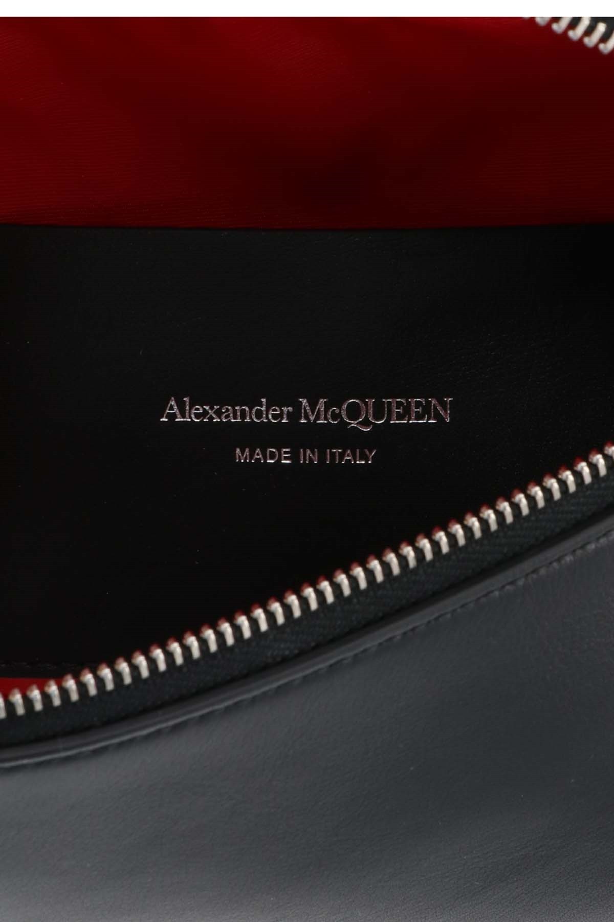 Alexander Mcqueen Logo-embossed Leather Belt Bag In Black