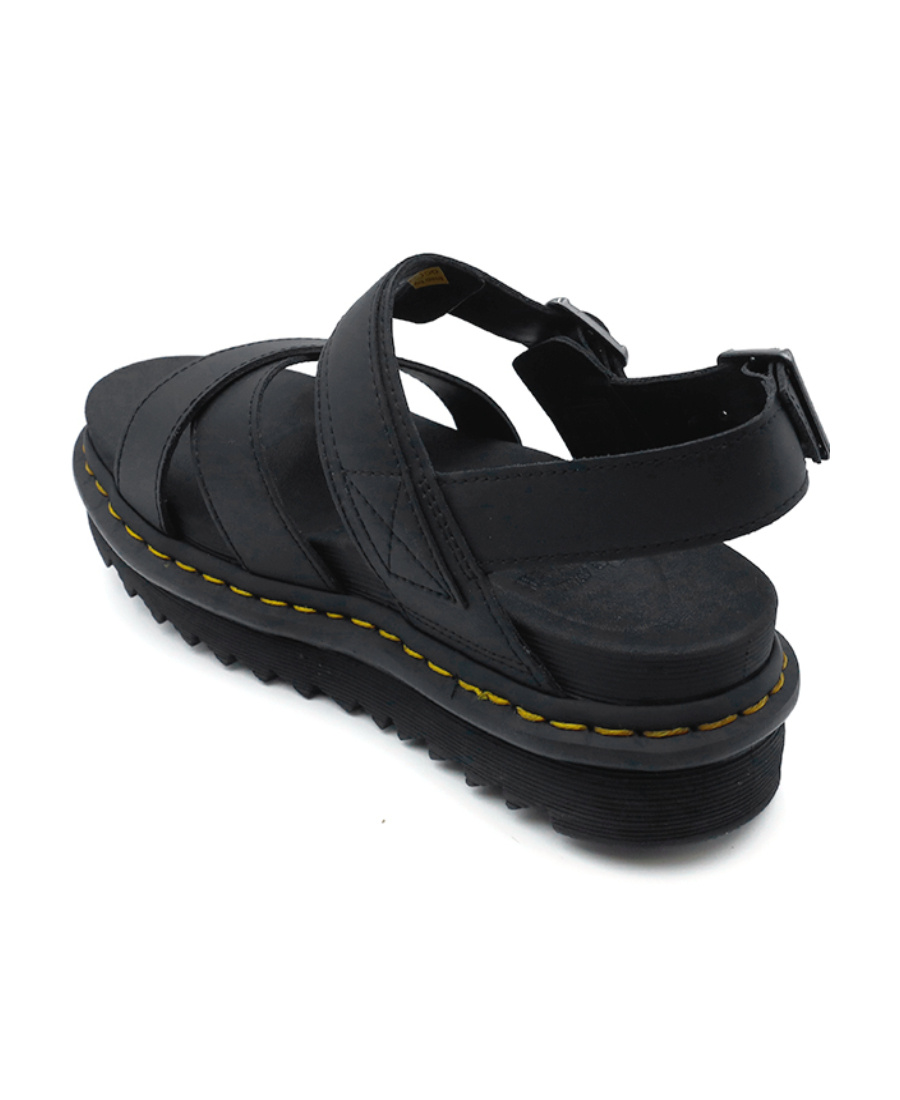 Dr. Martens' Logo Flat Sandals In Black