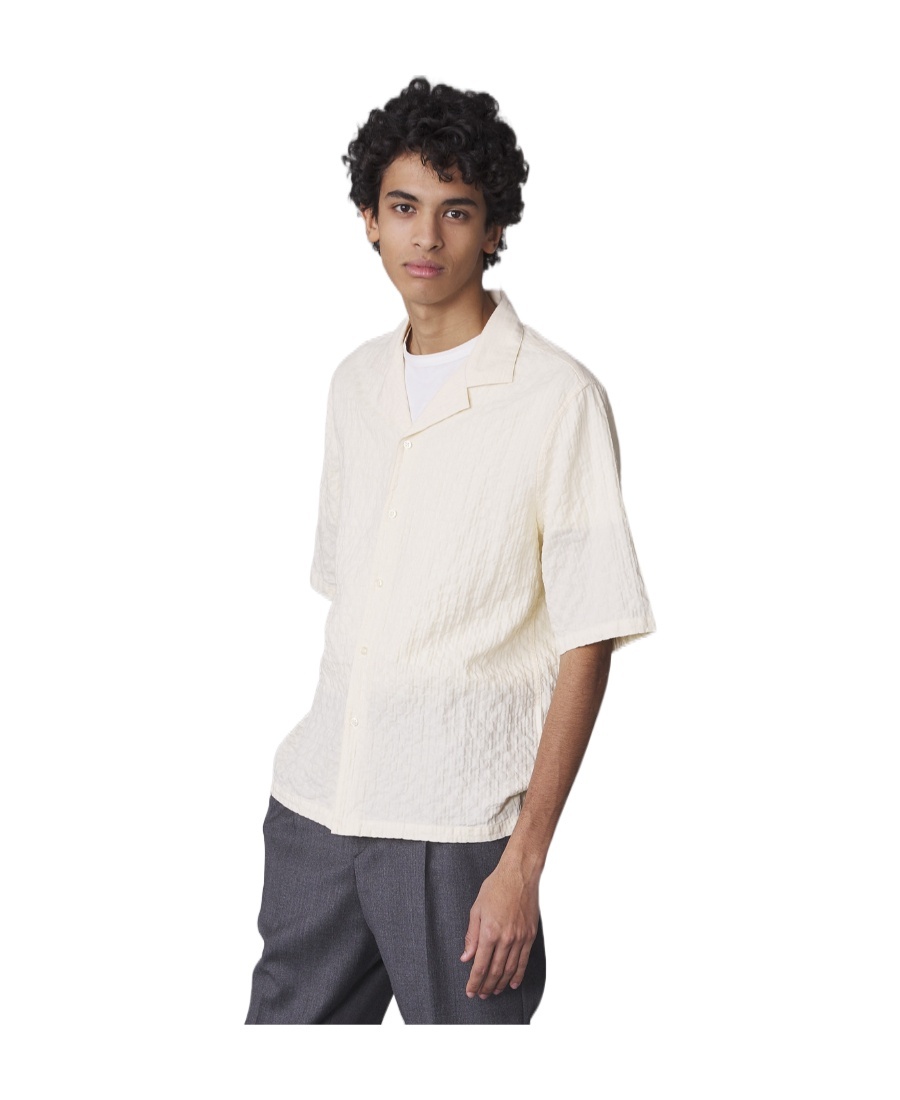 OFFICINE GENERALE WAFFLE-EFFECT SHORT-SLEEVE SHIRT
