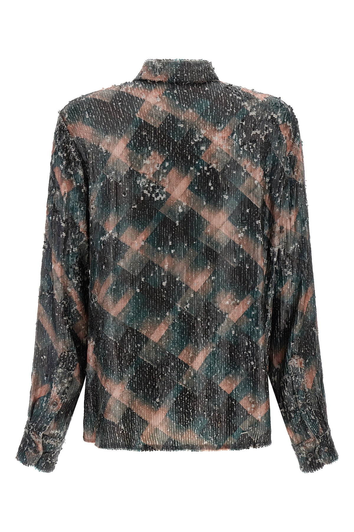 Dries Van Noten Abstract Pattern Long Sleeve Collared Shirt In Multi