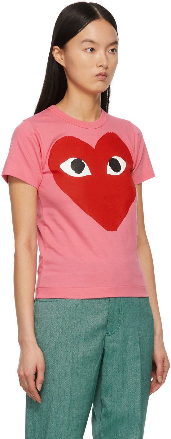 Comme Des Garçons Play Pattern Printed Short-sleeved T-shirt In Multicolor