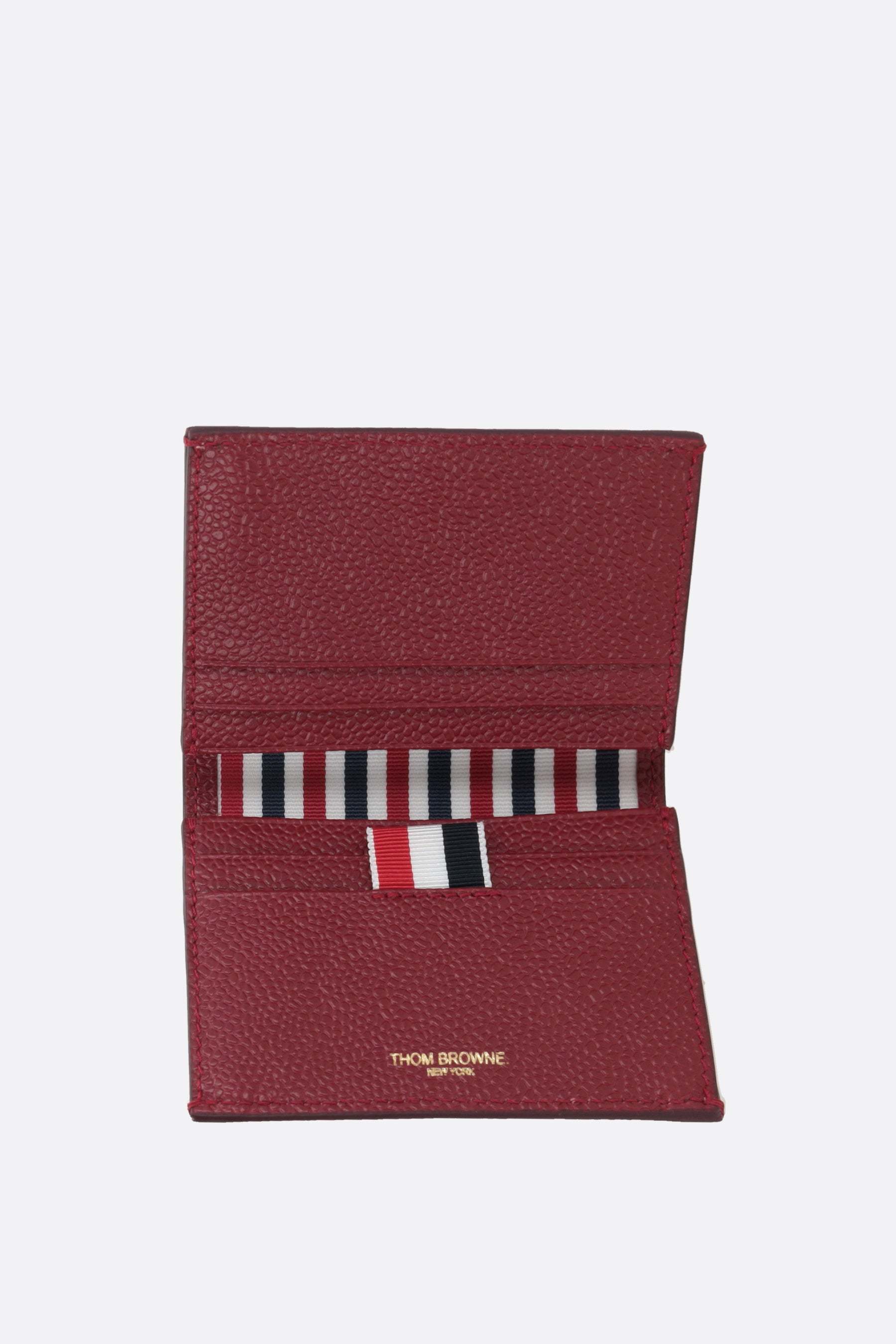 Thom Browne Bi-fold Leather Wallet In Red