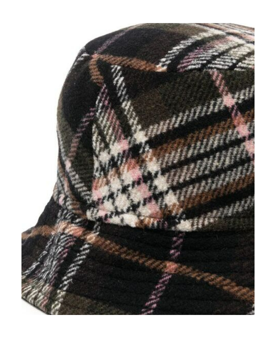 Isabel Marant Logo-embroidered Tartan Bucket Hat In Black