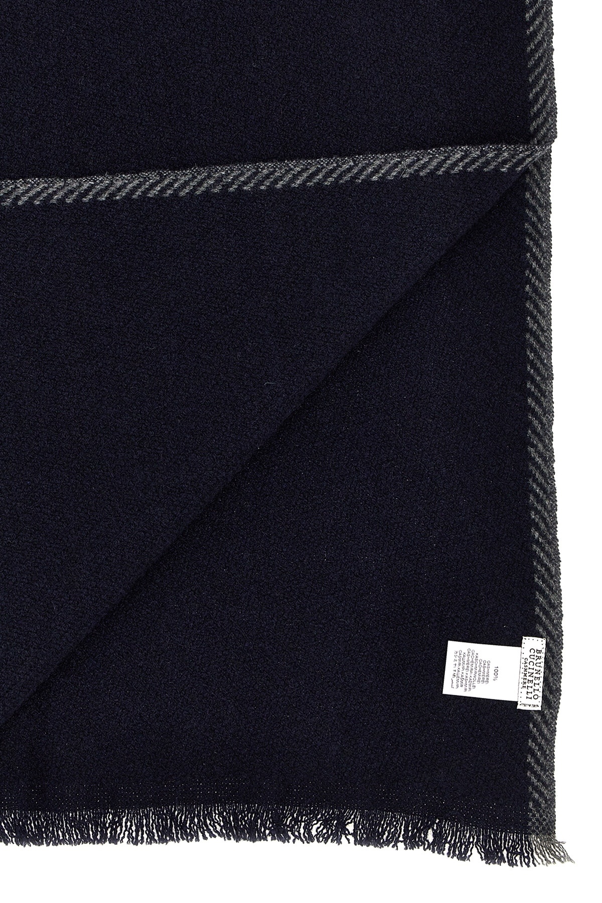 Brunello Cucinelli Cashmere Scarf Scarves, Foulards Blue In Black