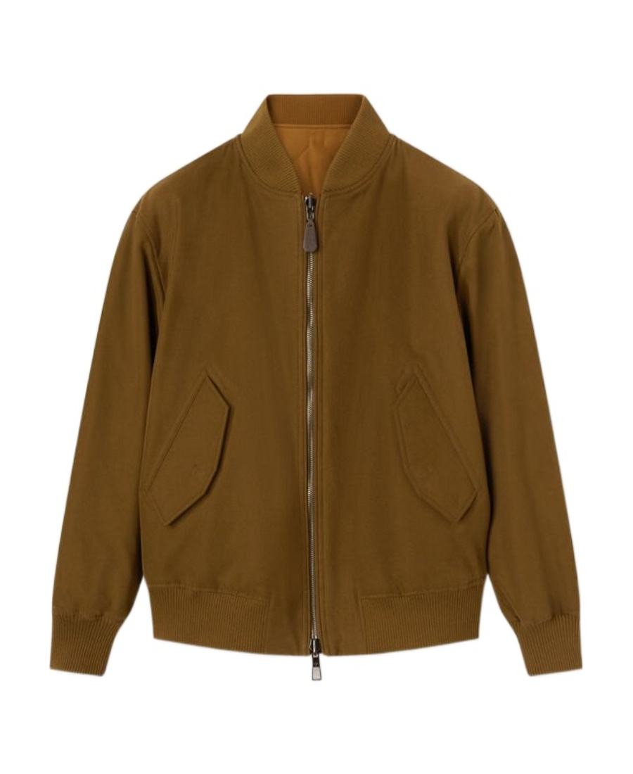 Loro Piana Zipped Bomber Jacket In Brown