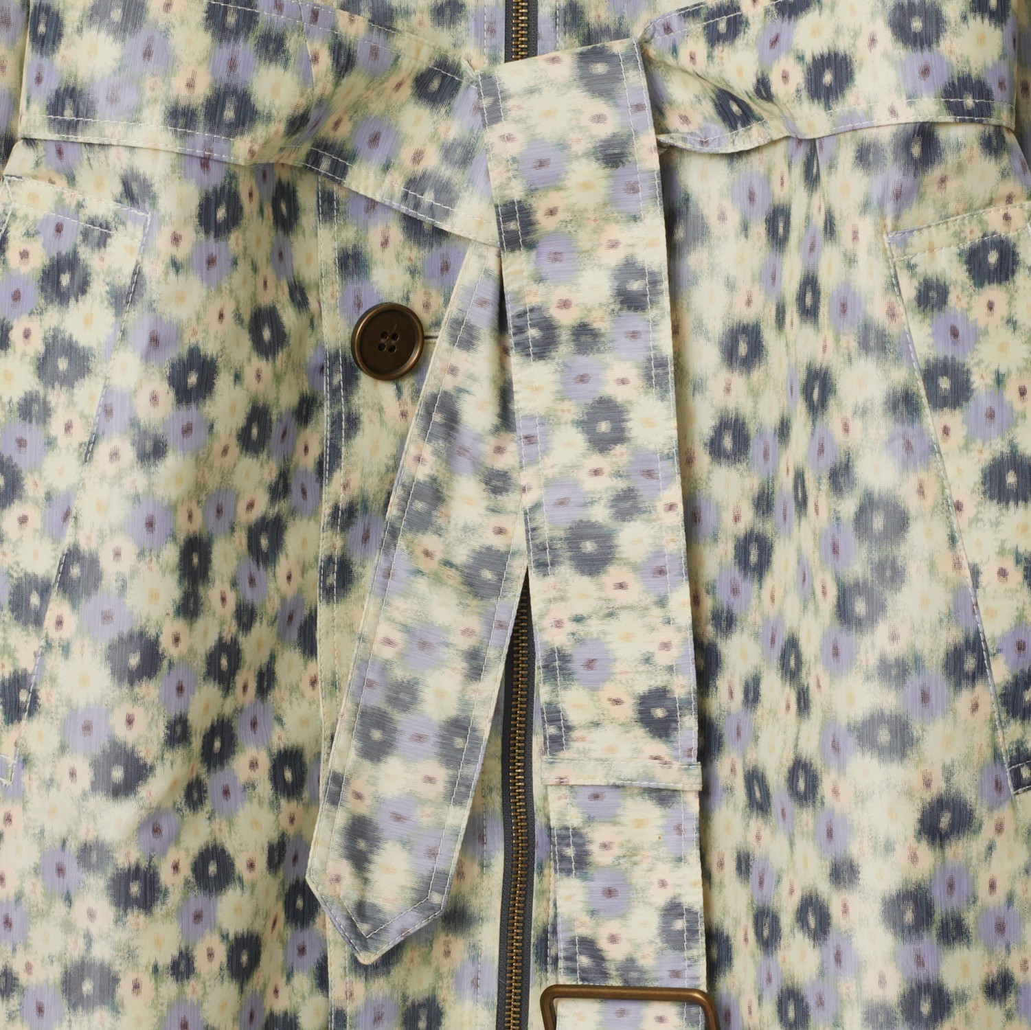 Shop Burberry Daisy-print Trenchcoat In Gray