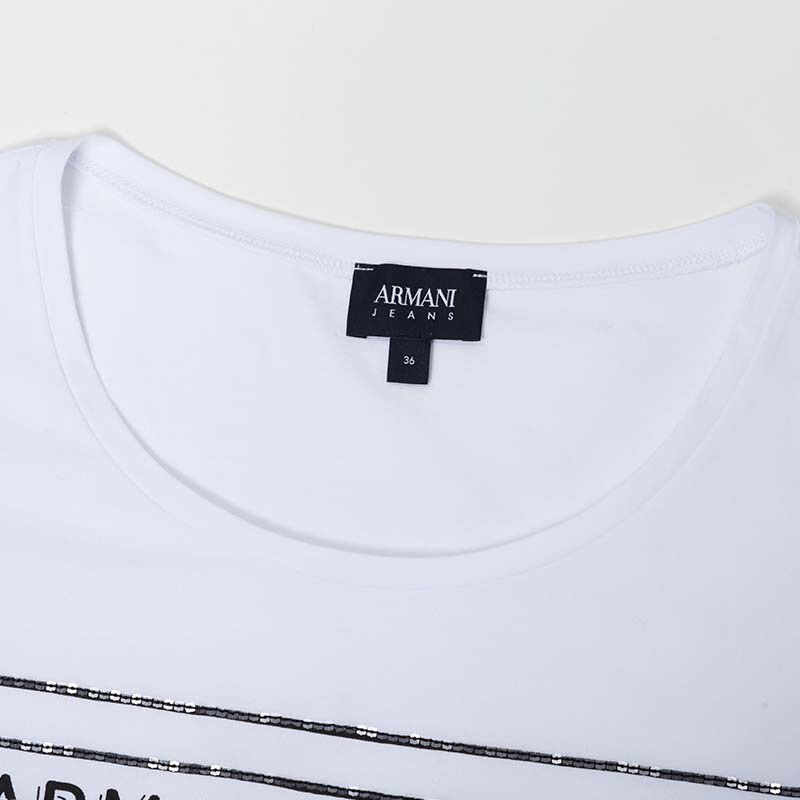 Shop Armani Jeans Printed Logo T-shirt In White