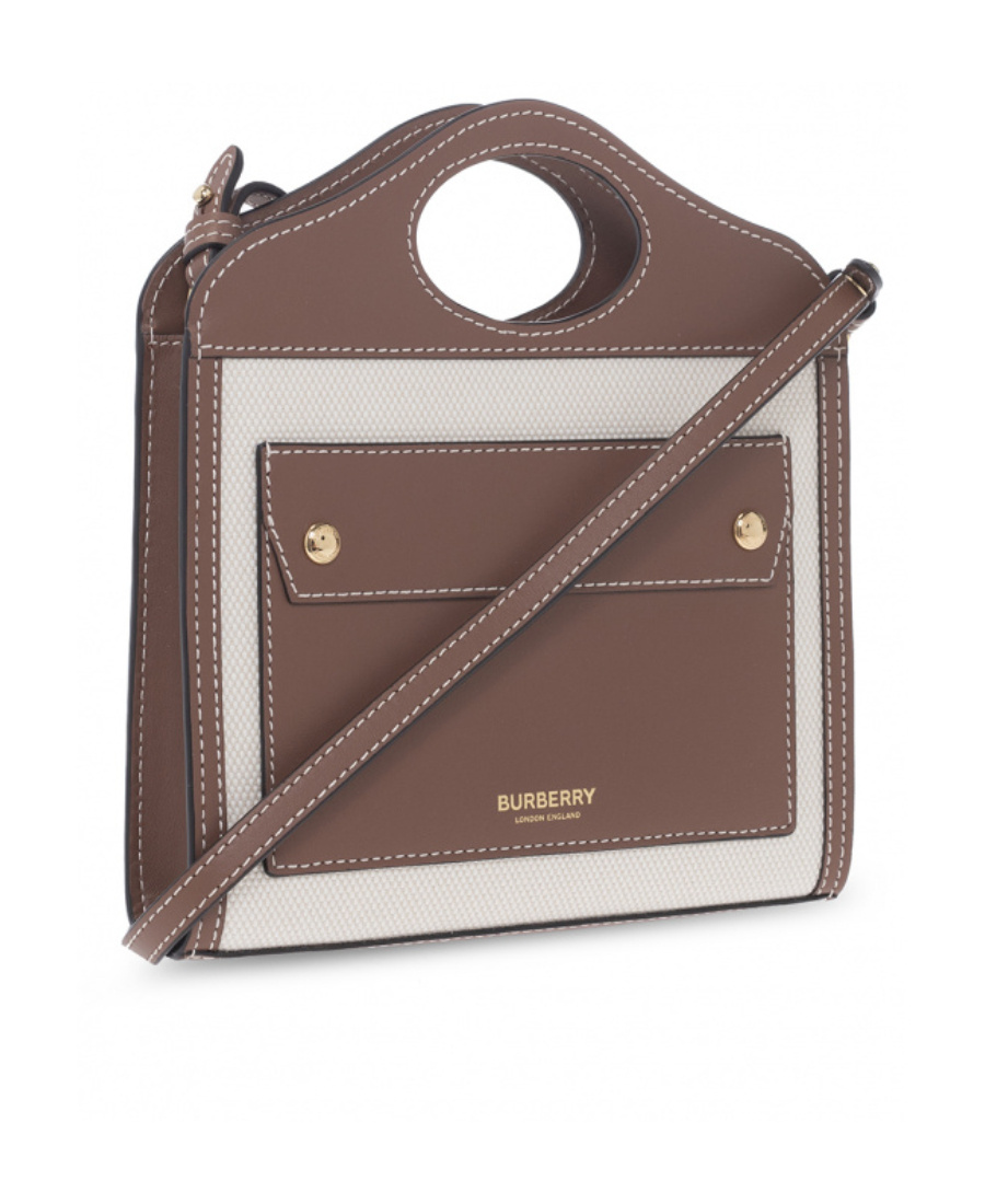 Burberry Logo-stamp Pocket Bag In Brown