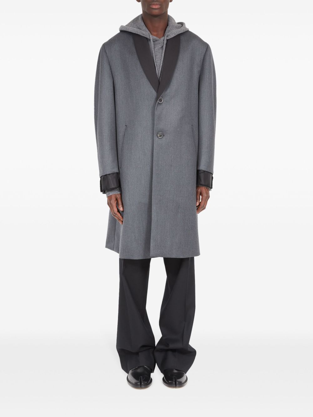 Maison Margiela Cavalry Layered Twill Coat In Gray