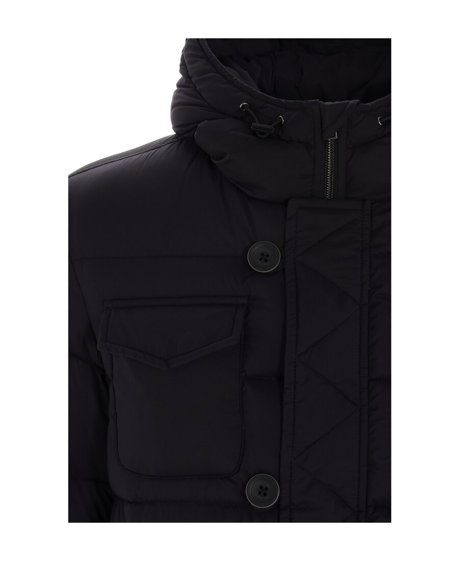 Herno Flap Pockets Padded Coat In Black