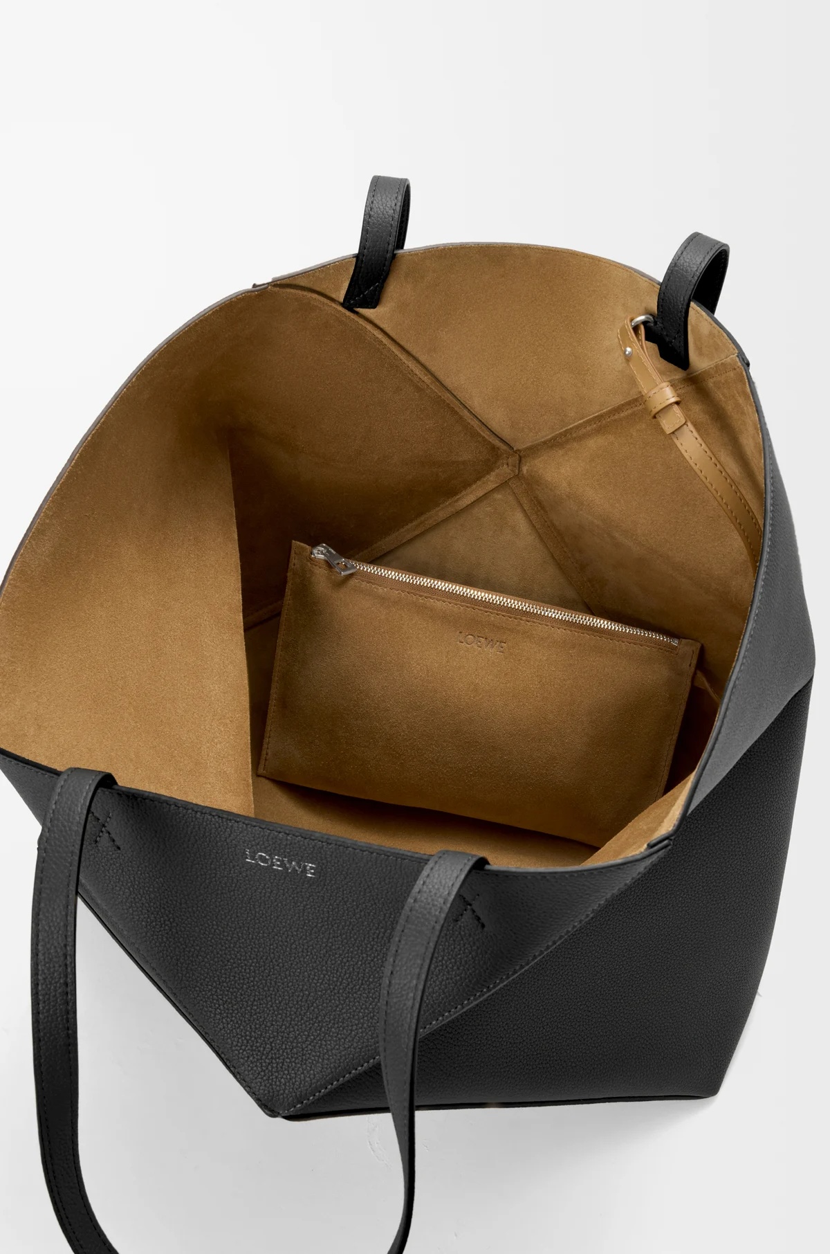 Loewe Puzzle Fold Horizontal Shoulder Bag In Black