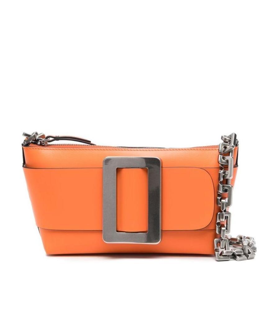 Boyy Buckle Pouchette Leather Shoulder Bag In Orange