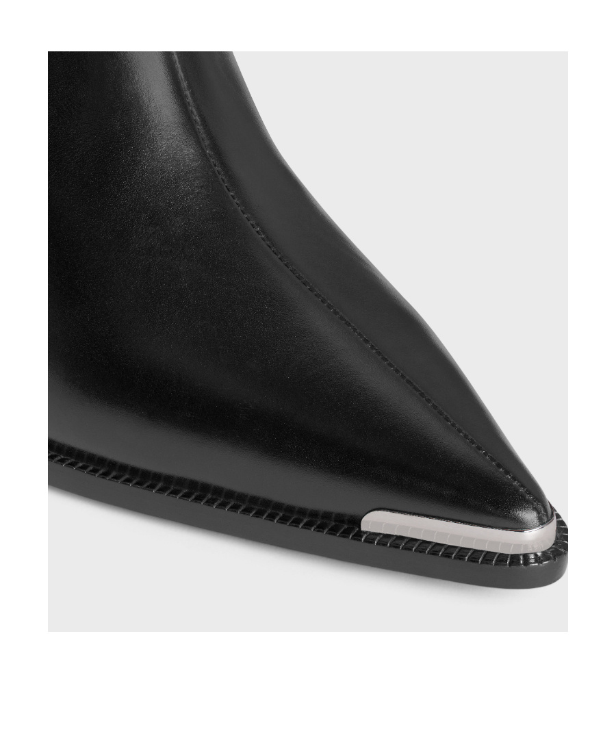 Celine Metal Toe Short Boots In Black