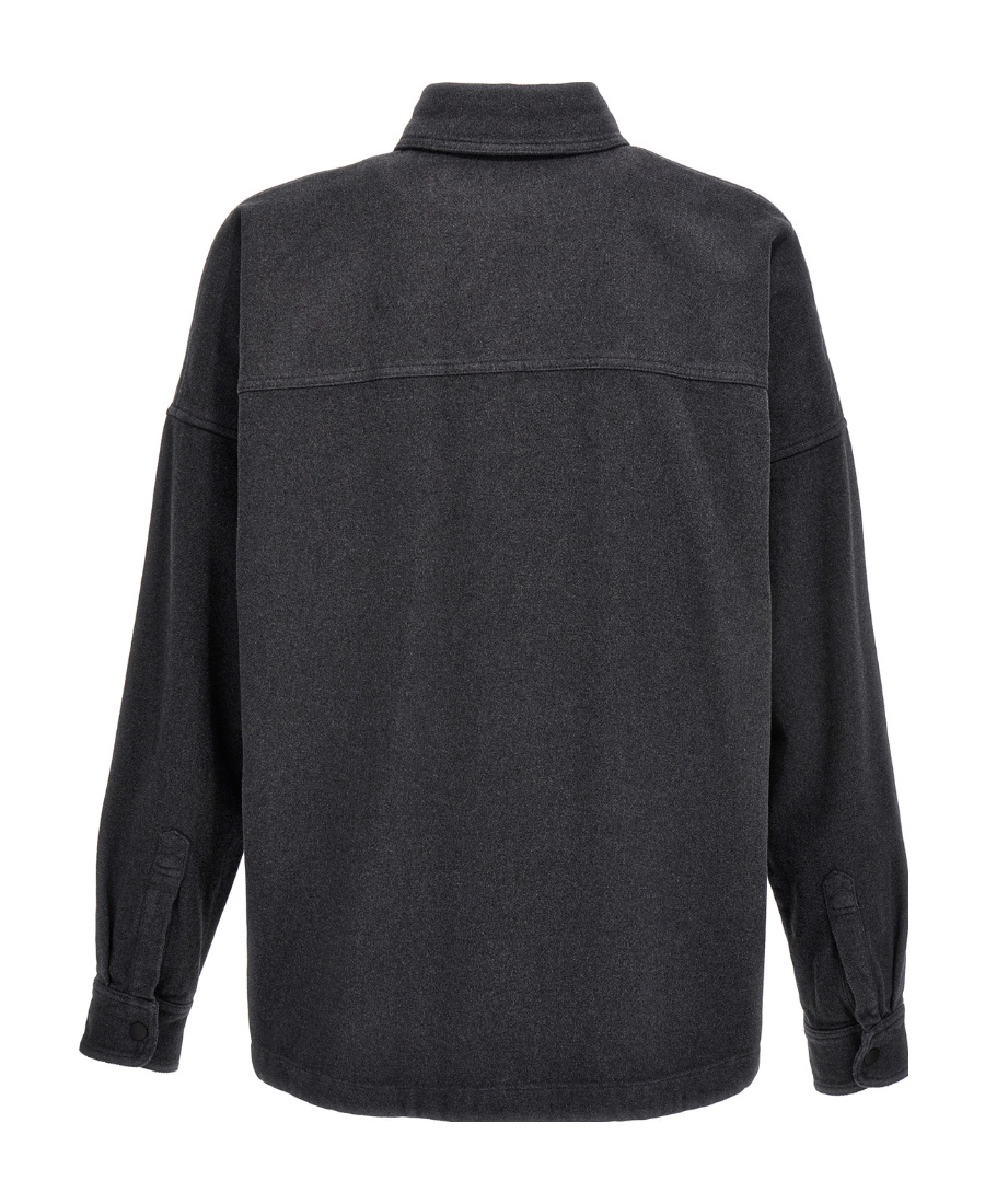 Palm Angels Pa Monogram Overshirt In Black