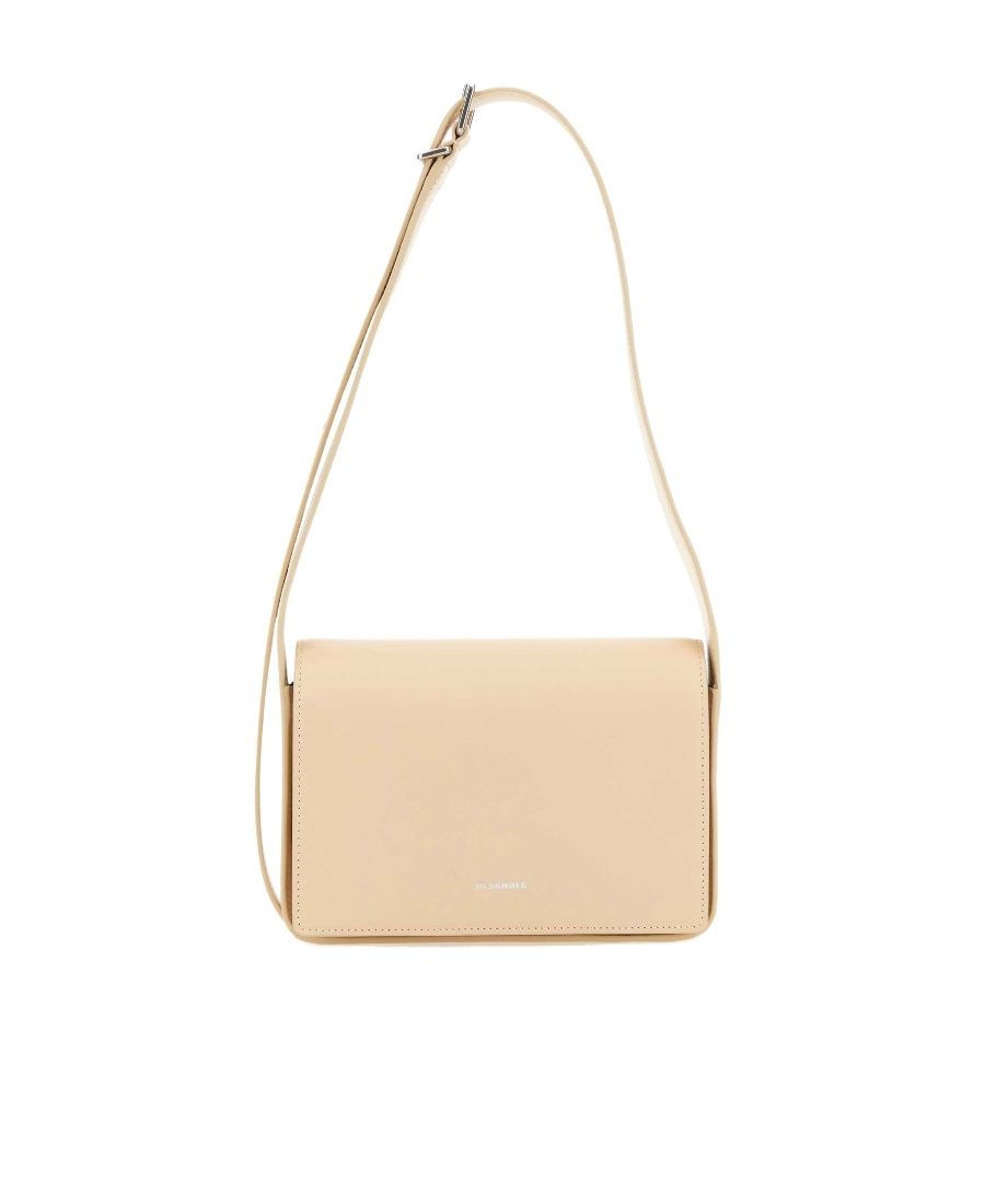 Jil Sander Leather Shoulder Bag In Nude
