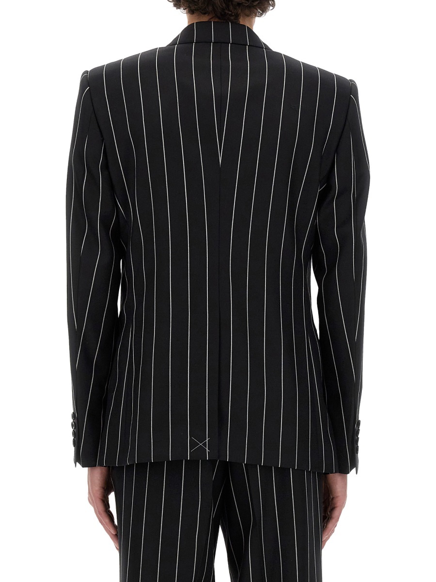 Dolce & Gabbana Pinstripe-pattern Wool Blazer In Black