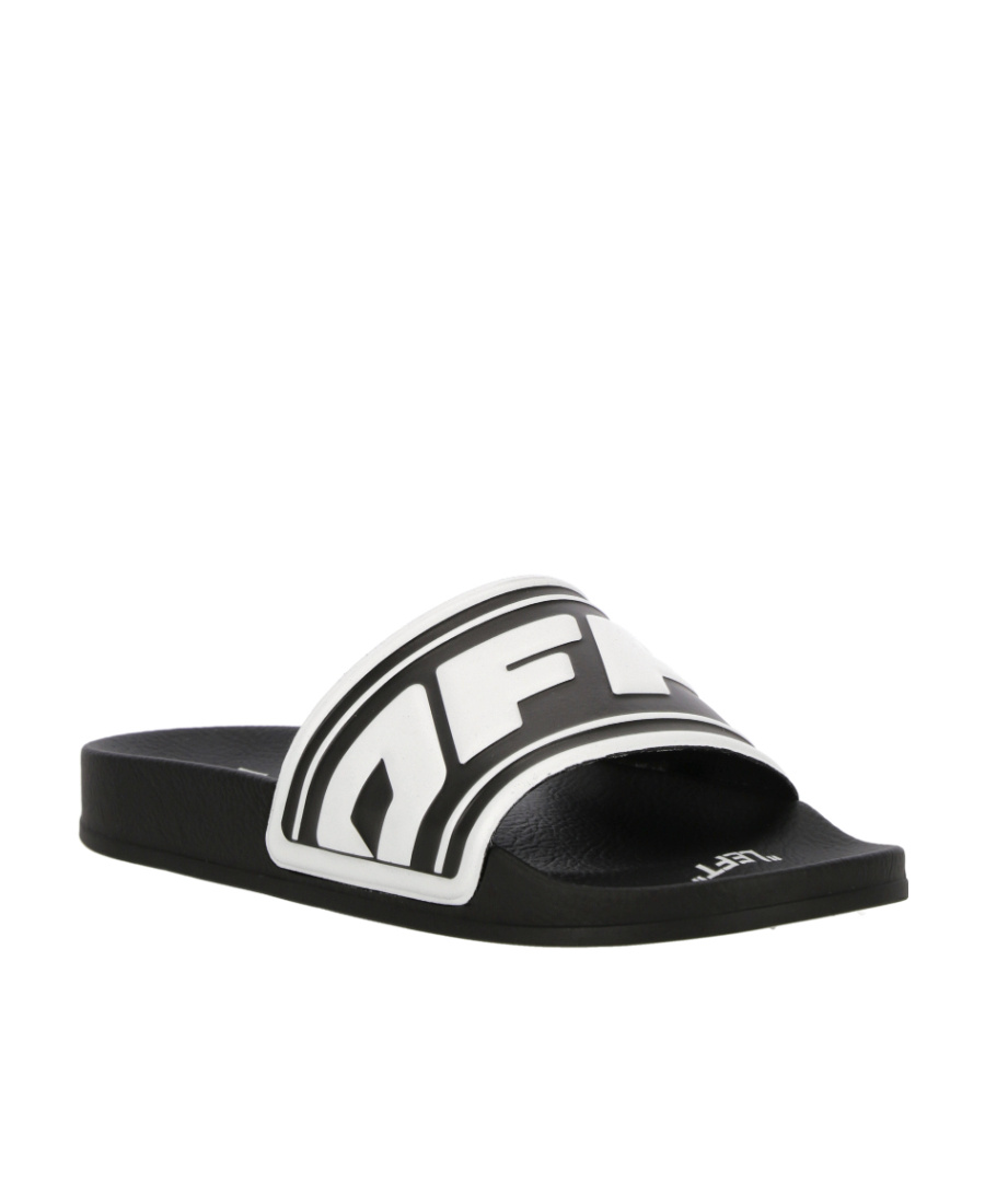 Off-white Logo-print Slides In Black