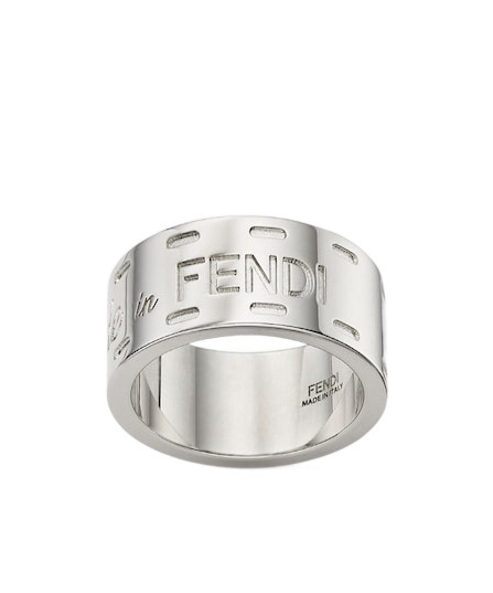 Fendi Logo Ring In White