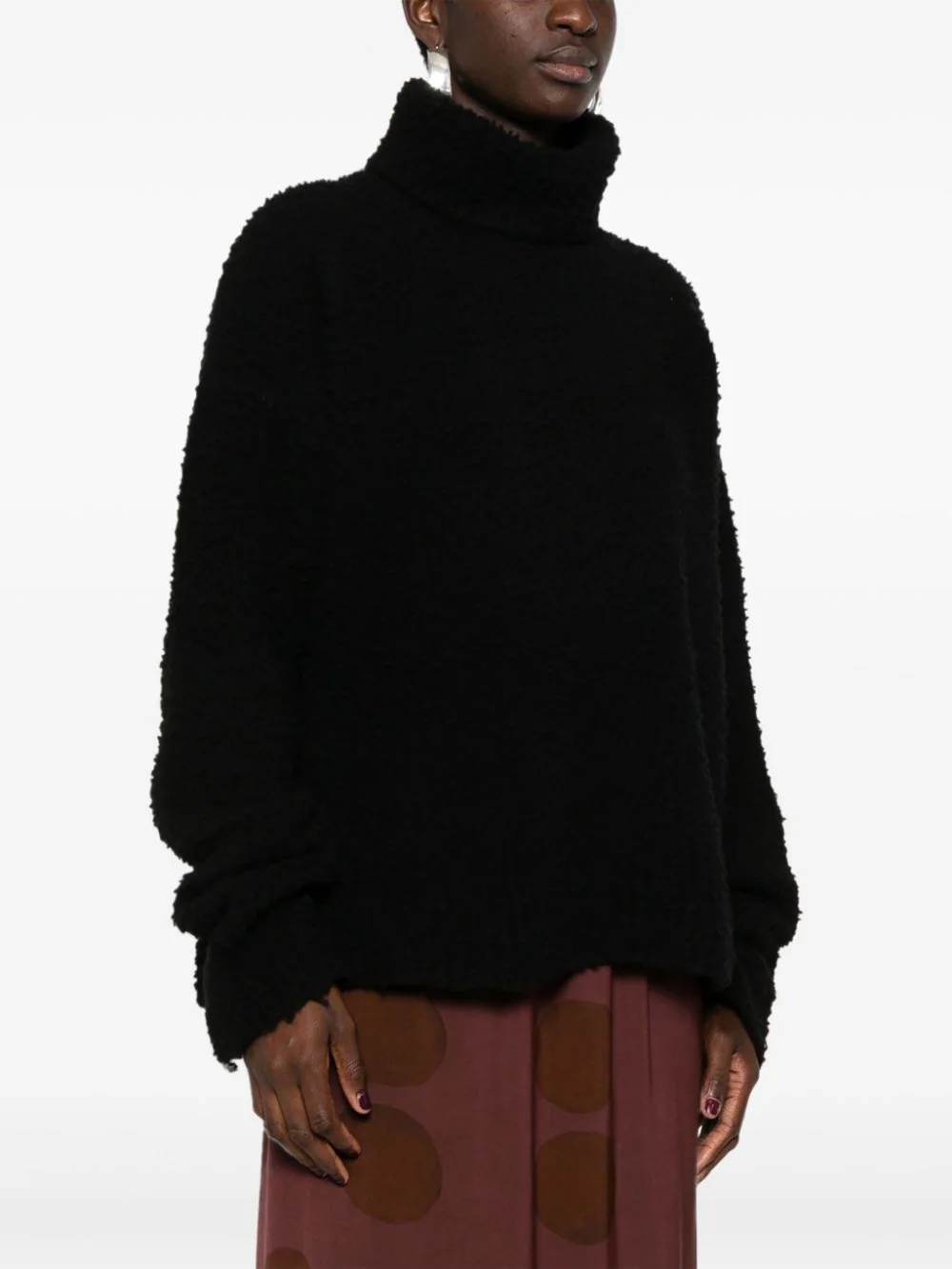 Uma Wang High Neck Top In Black