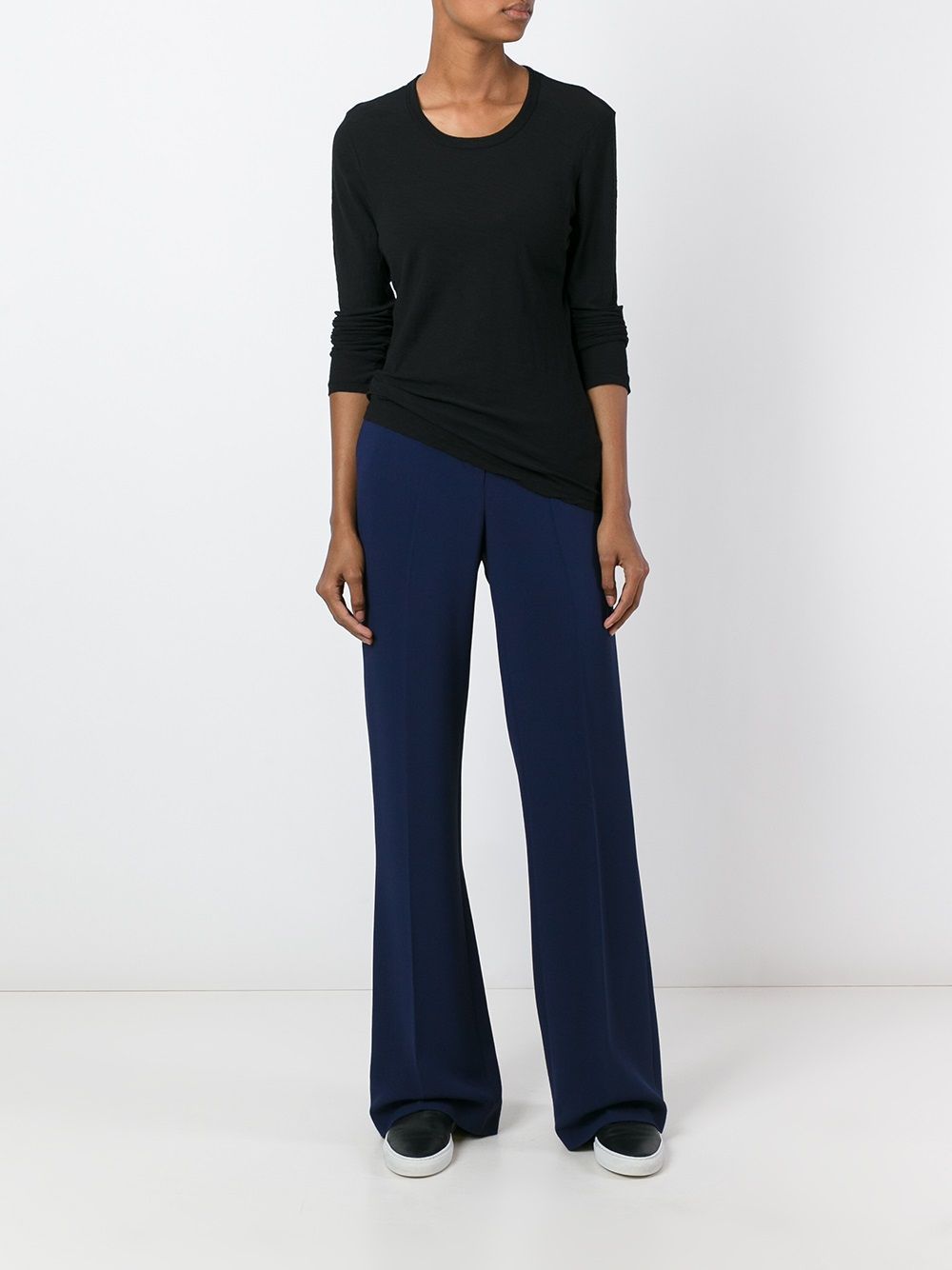 JAMES PERSE JAMES PERSE LONG-SLEEVED CREWNECK SHEER SLUB T-SHIRT