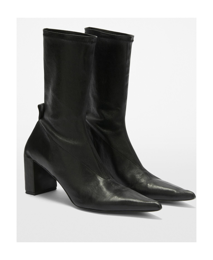 Jil Sander 90mm Pointed-toe Leather Boots In Black