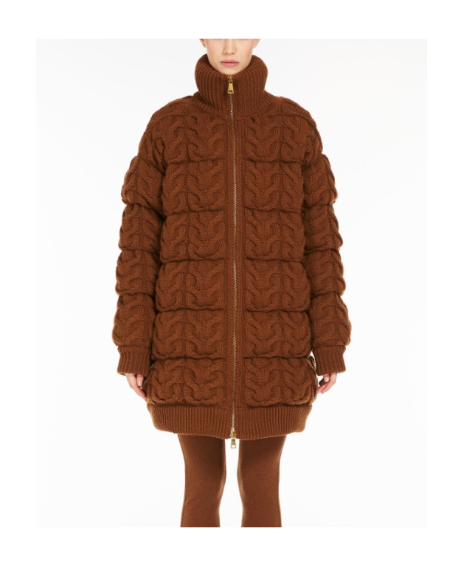 Max Mara Women Wool And Cashmere Down Jacket In Brown