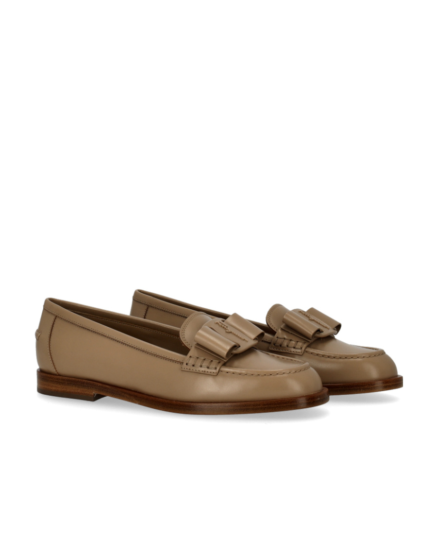 Ferragamo Logo Love Shoes In Brown