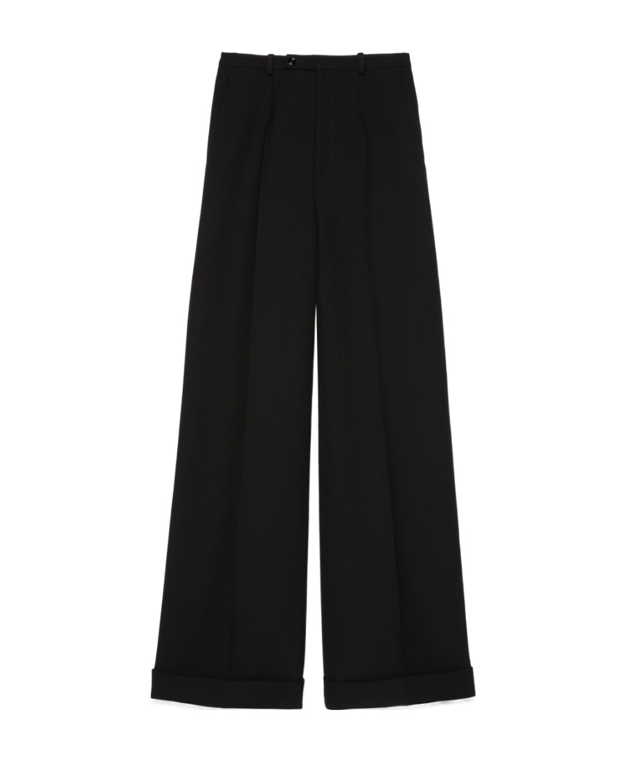 Gucci Women's Wool Blend Trousers In Black