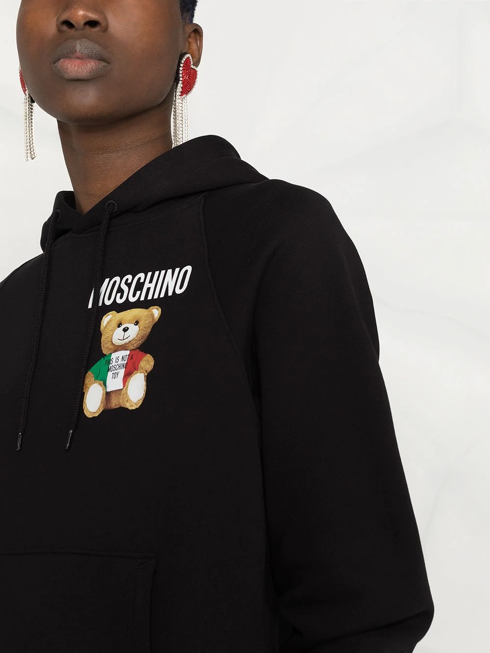 Shop Moschino Teddy Bear-print Hoodie In Black