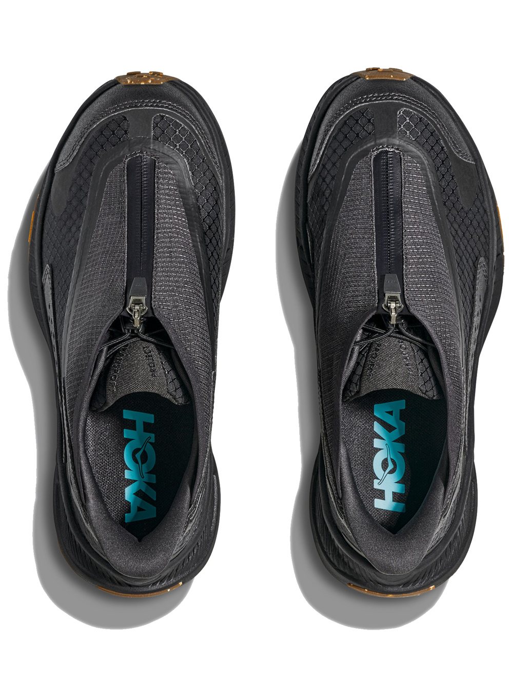 Hoka Streamlined Black Sneakers With Zippered Closure In Multi