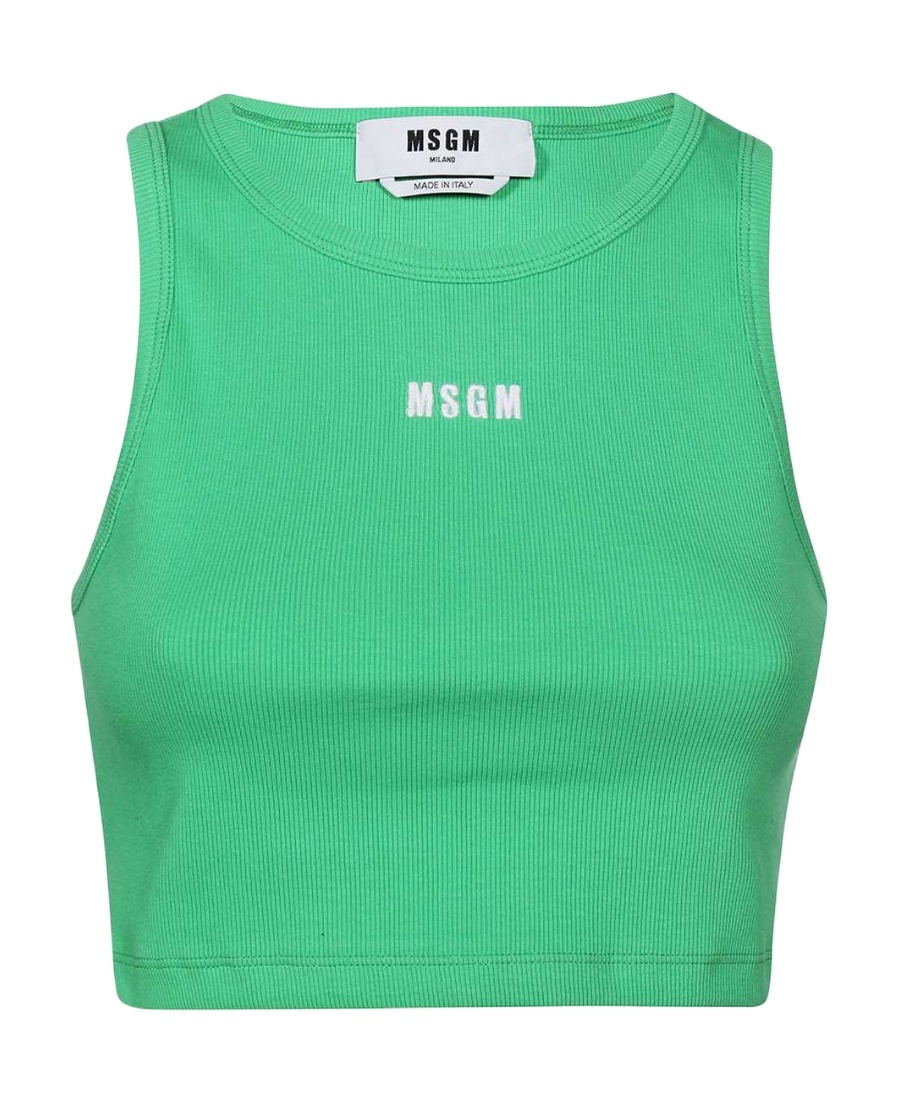 Msgm Logo Vest In Green