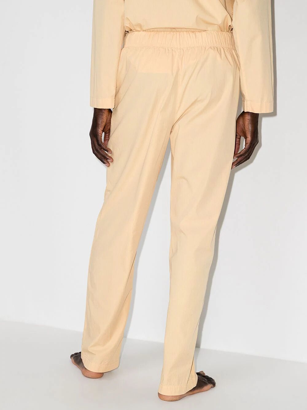 Tekla Beige Organic Cotton Pyjama Pants In Gold