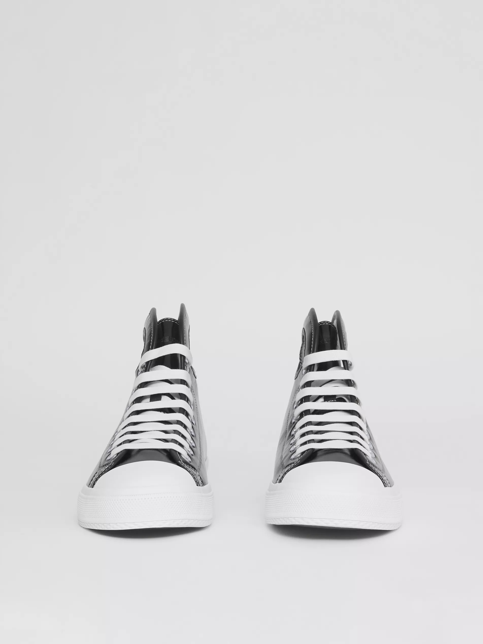 Burberry Porthole-detail High-top Sneakers In Black
