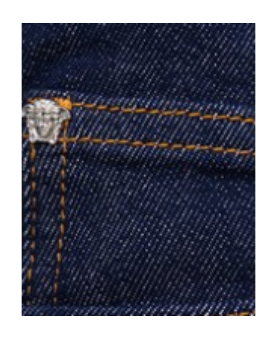 VERSACE VERSACE LOGO PATCH STRAIGHT-LEG JEANS