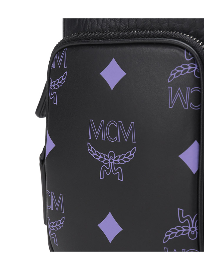 Mcm Logo Strap Satchel In Black