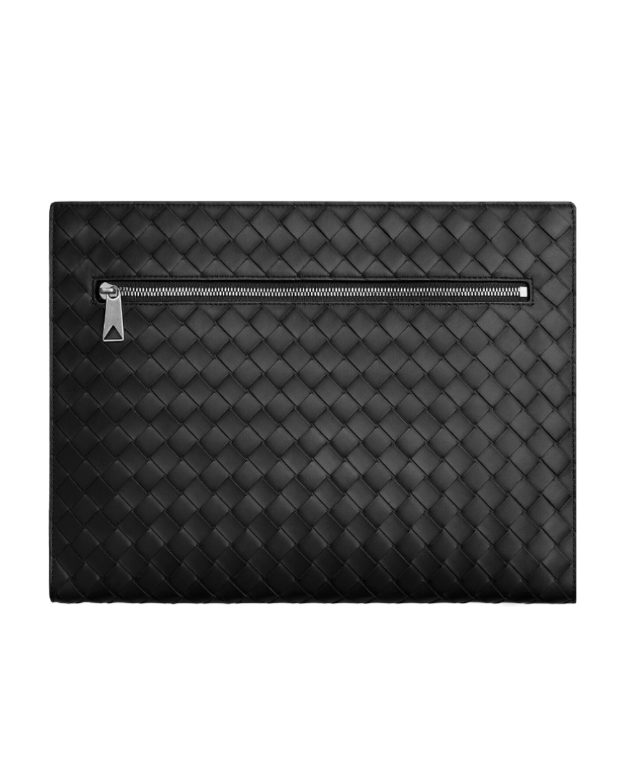 Bottega Veneta Intreciato Medium Woven Briefcase In Black