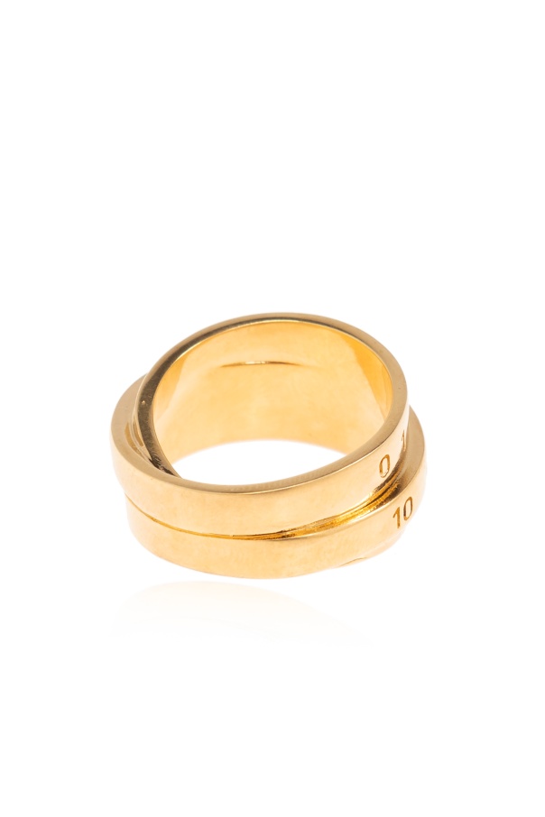 Mm6 Maison Margiela Mm6 By Maison Margiela Numbers-motif Ring In Yellow