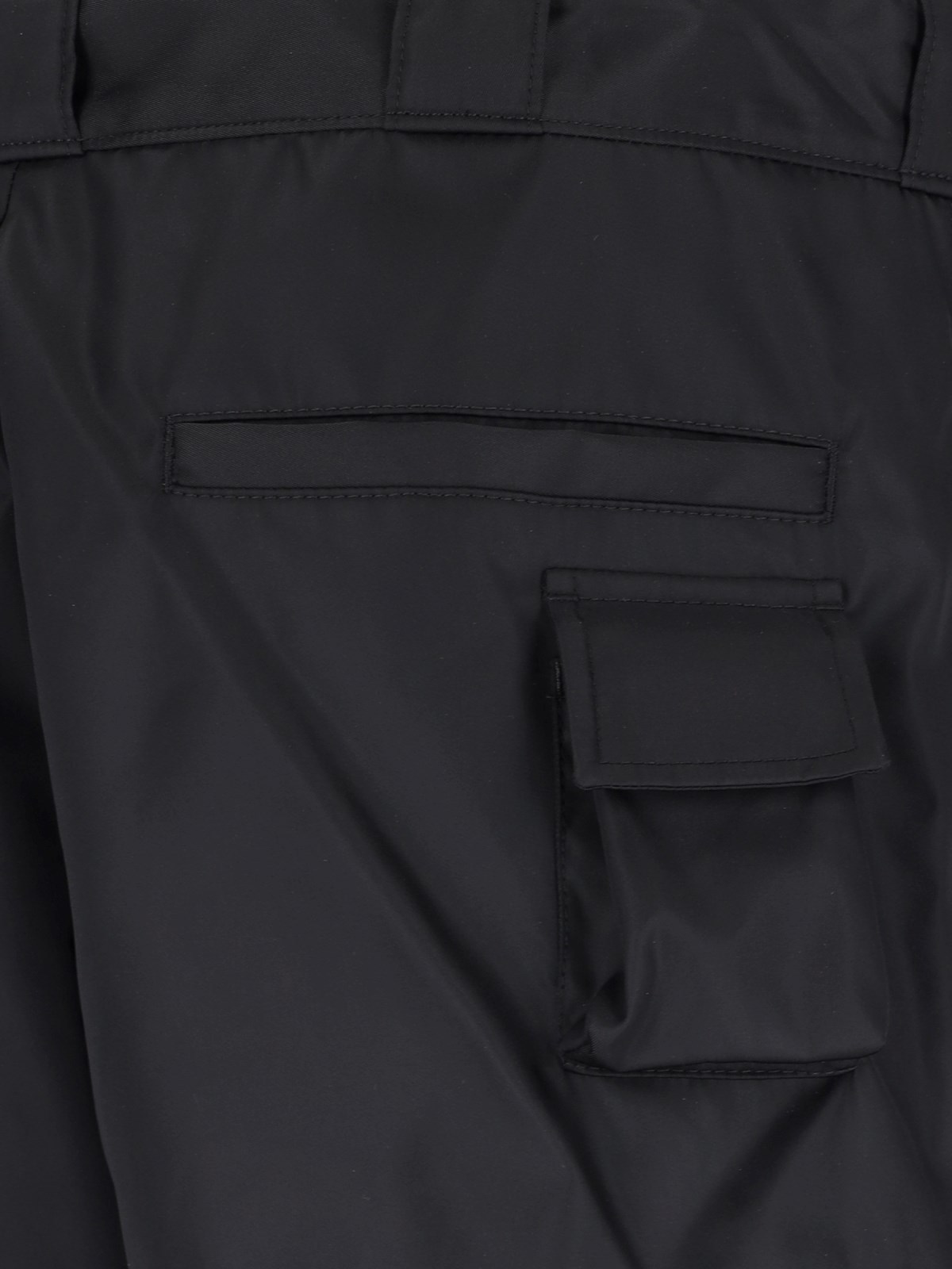 Prada Triangle-plaque Cargo Shorts In Black