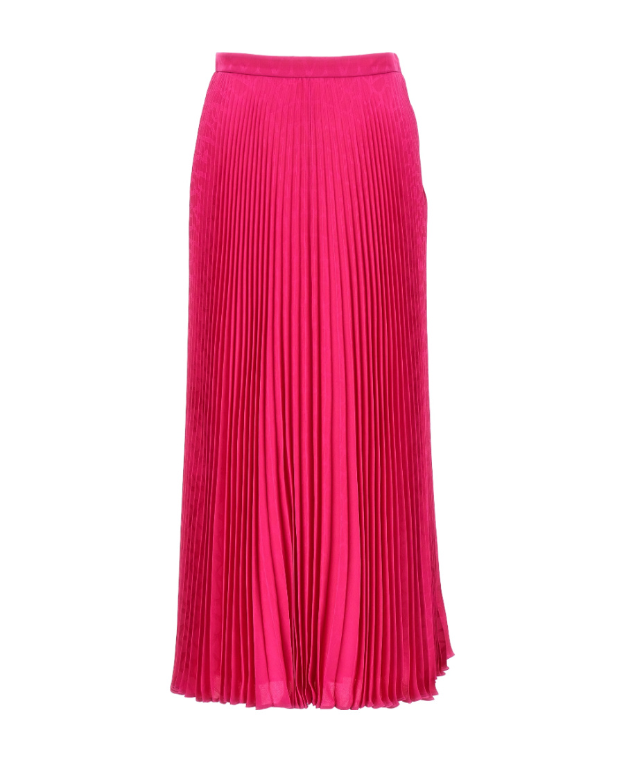 Valentino Garavani Toile Iconographe Pleated Silk Skirt In Red