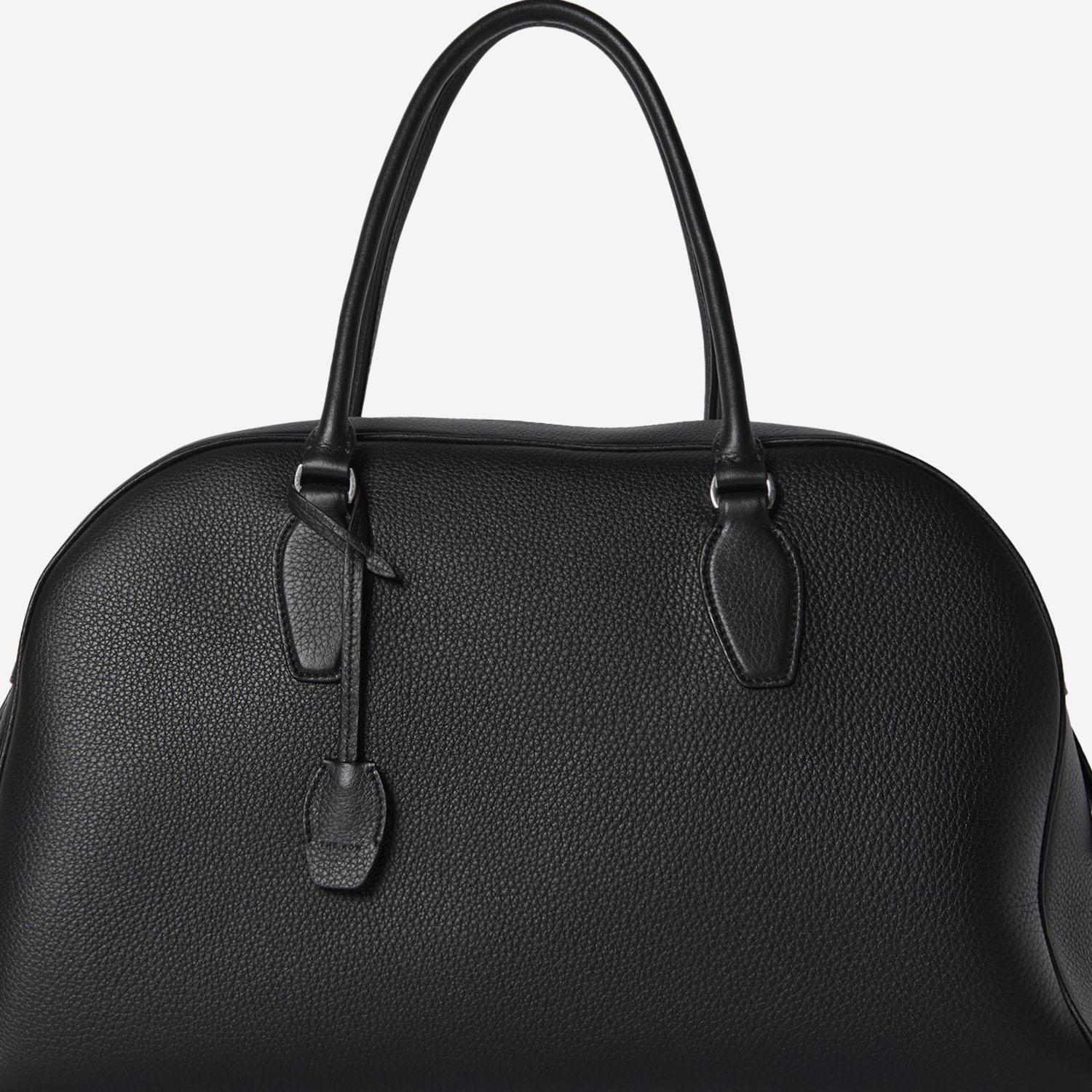 The Row India 15.75 Grain Leather Top Handle Bag In Black