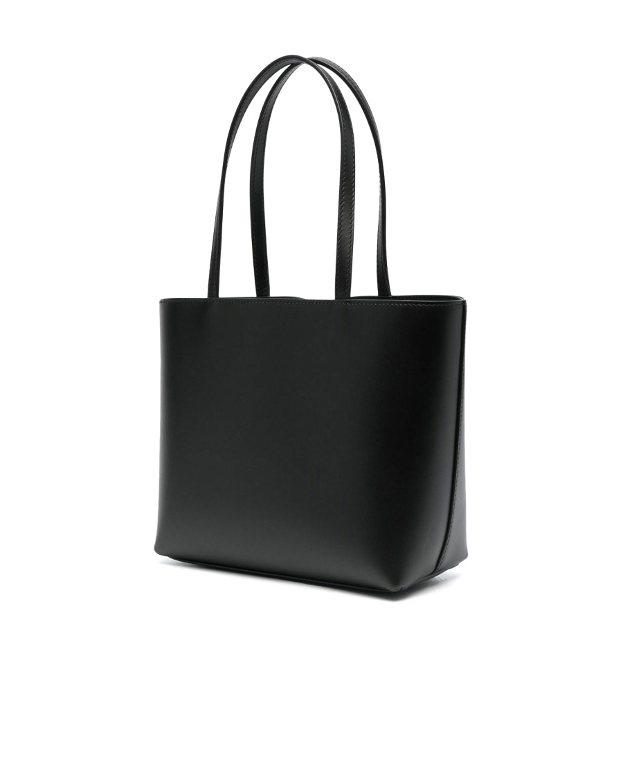 Dolce & Gabbana Women Dg Logo Small Leather Tote Bag In Black
