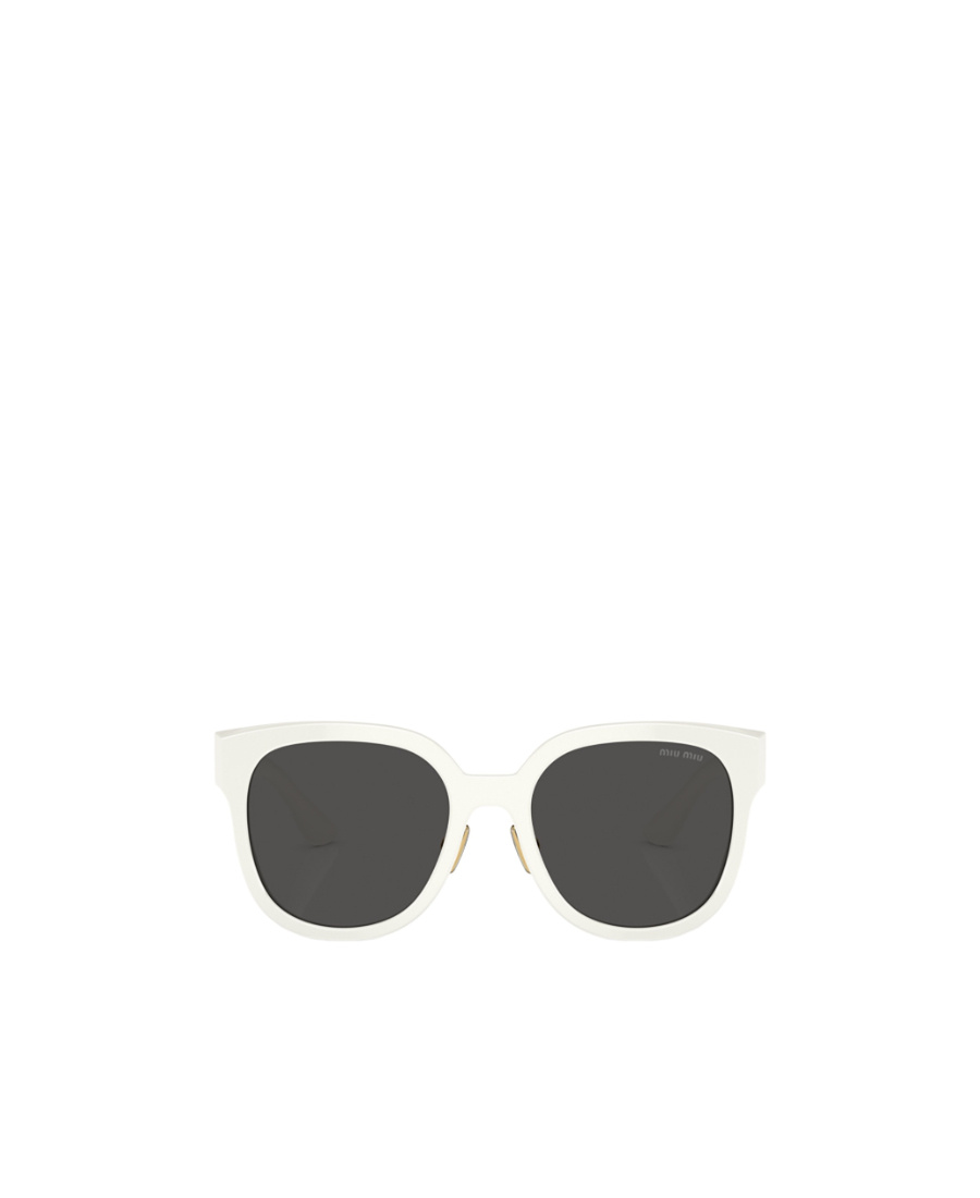 Miu Miu Logo-plaque Round-frame Sunglasses In Black