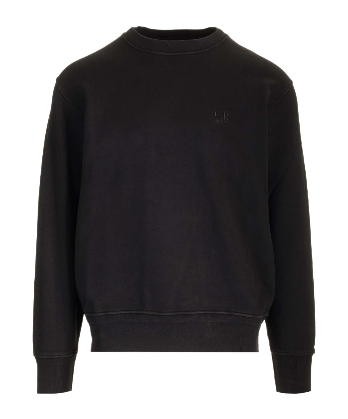 C.p. Company Embroidered-logo Cotton Sweatshirt In Black