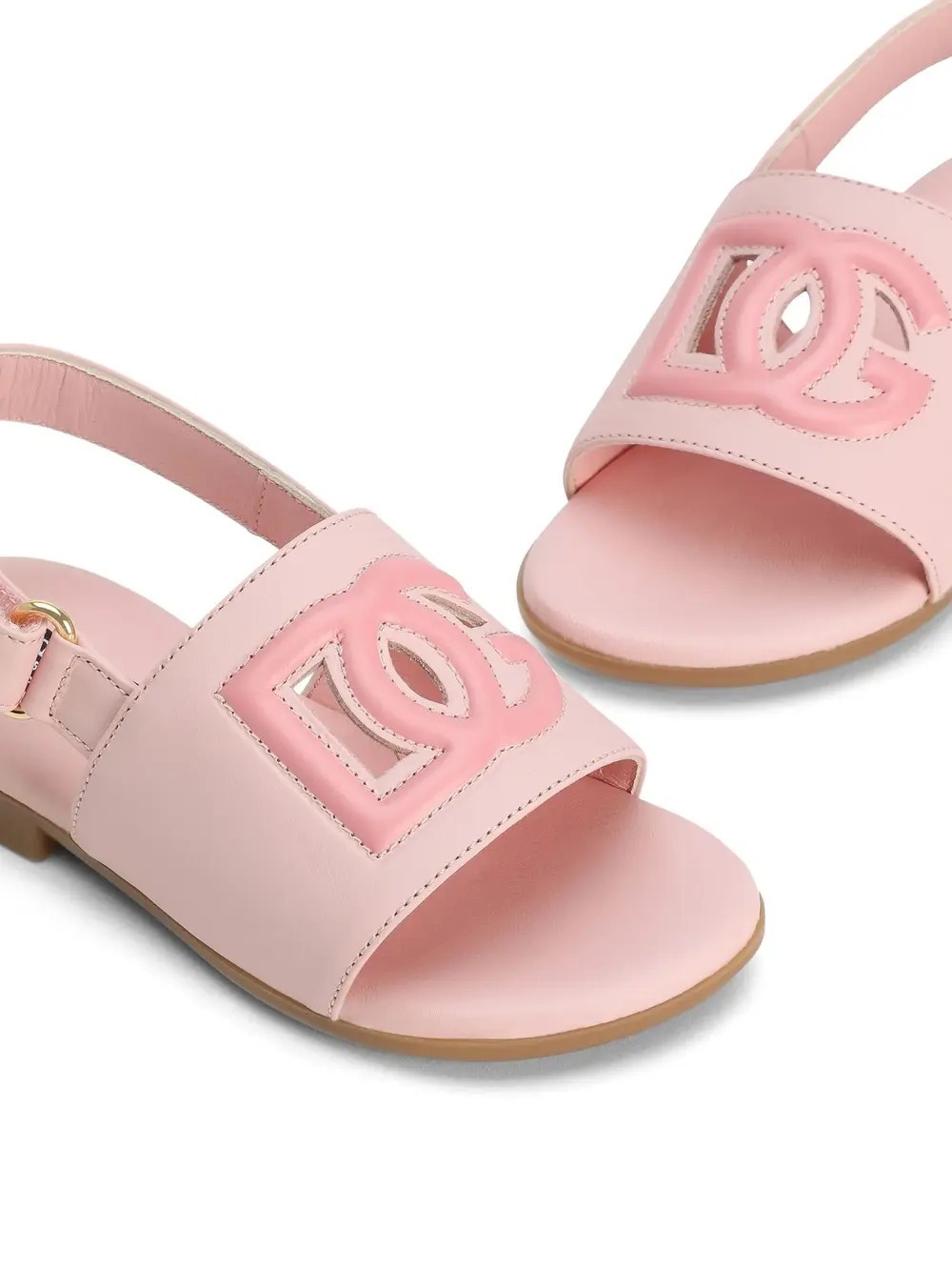 Dolce & Gabbana Logo-patch Sandals In Pink