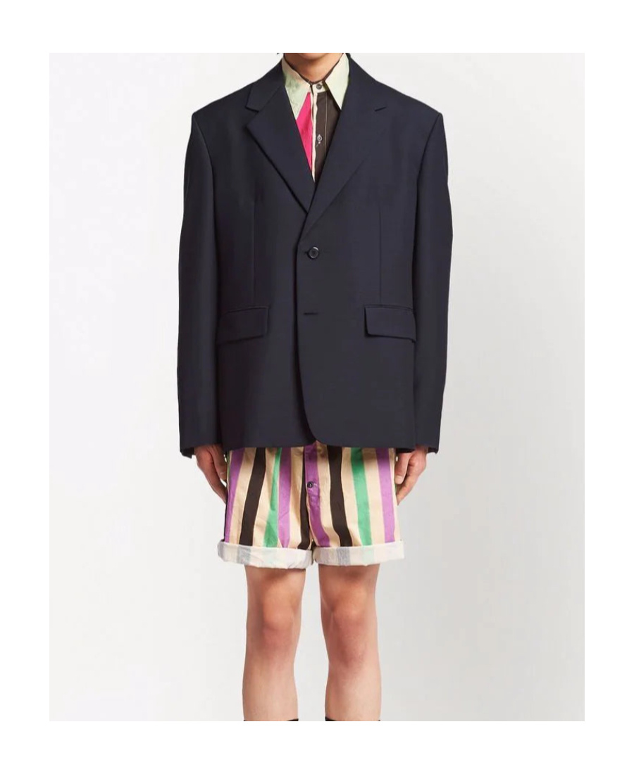 Prada Logo Blazer In Black