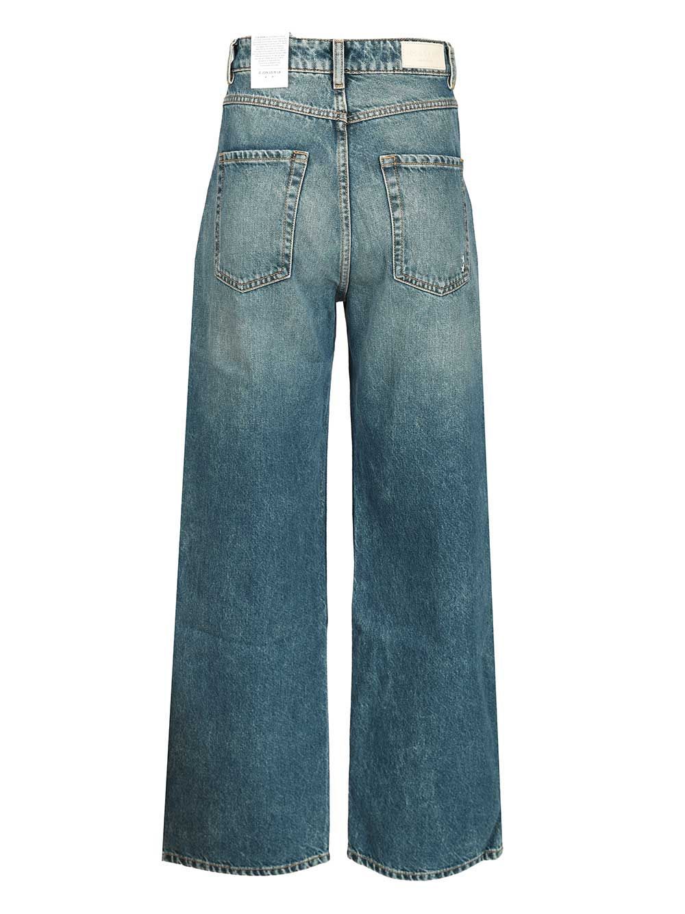 Icon Denim Denim Trousers With Belt Loops In Blue